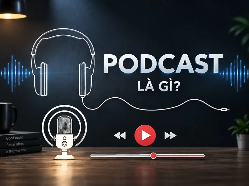 Podcast là gì? Đây là hình thức nội dung âm thanh số giúp người nghe tiếp cận kiến thức và giải trí mọi lúc.
